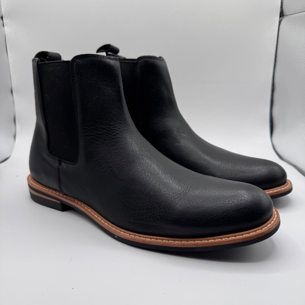 Nisolo Marco All Weather Chelsea Boot Black 11.5 Leather Elastic Side Waterproof